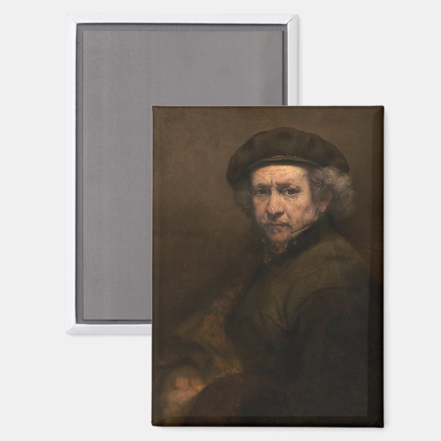 Imán Retrato propio de Rembrandt: pintor holandés de la (Anverso/Reverso)