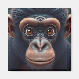 Imán Retrato satírico de Chimpanzee Anime