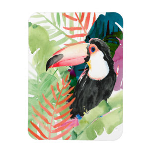 Imán Retrato táctil con hojas tropicales
