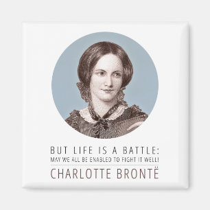 Imán Retrato y cotización de Charlotte Bronte