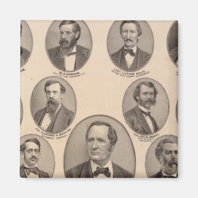 Imán Retratos de Hon Thomas A Hendricks (Frente)