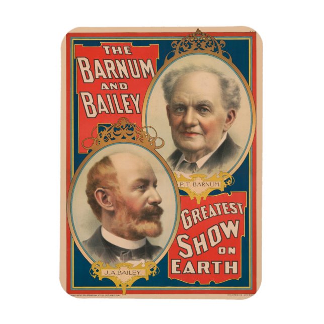 Imán Retratos De P.T. Barnum Y J.A. Bailey (Vertical)