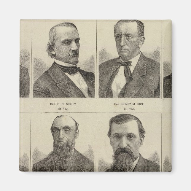 Imán Retratos de primeros colonos de Minnesota (Frente)