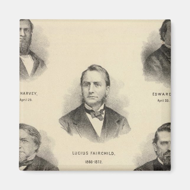 Imán Retratos Gobernadores de Wisconsin Louis P Harvey (Frente)