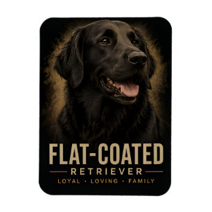 Imán Retriever de capa plana perro de familia leal y ca