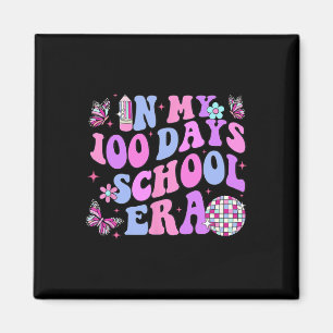 Imán Retro 100º Día Del Maestro Escolar Niño 100 Días D