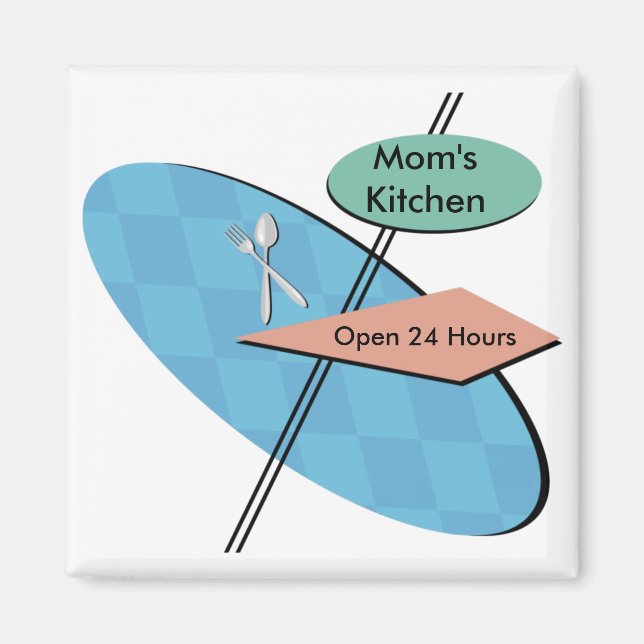 Imán Retro 50: imanes de cena personalizados y personal (Frente)