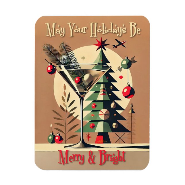 Imán Retro 50s Jet Set Christmas Tree Martini (Vertical)