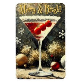 Imán Retro 50s Martini de Navidad de Triple Arándano