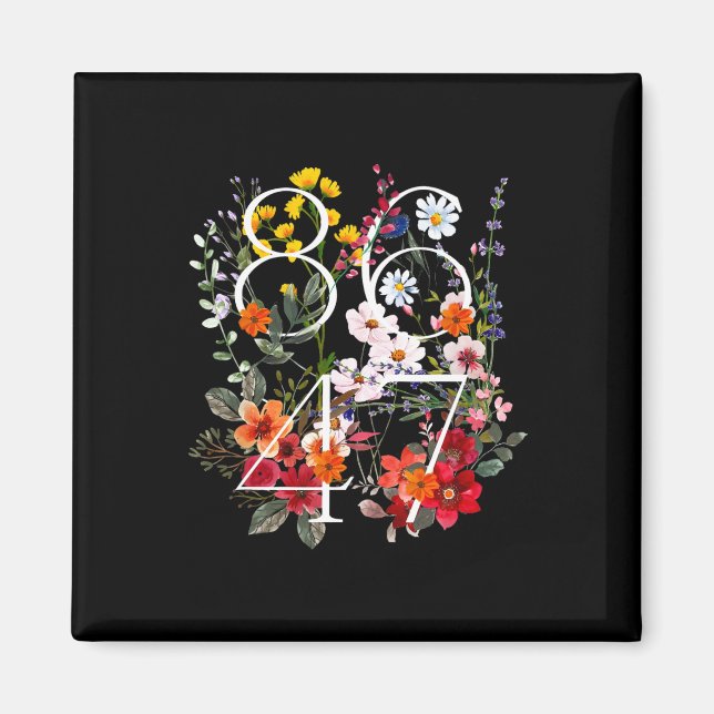 Imán Retro 8647 Floral Anti Trump Liberal Political  (Frente)