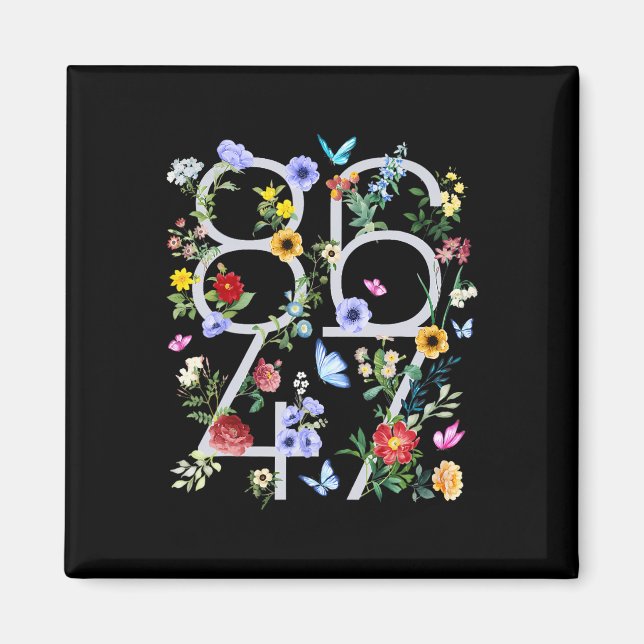 Imán Retro 8647 sutil Trump 86 47 Floral Boho Style (Frente)