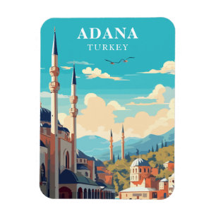 Imán Retro Adana Turquía Travel Souvenir Magnet