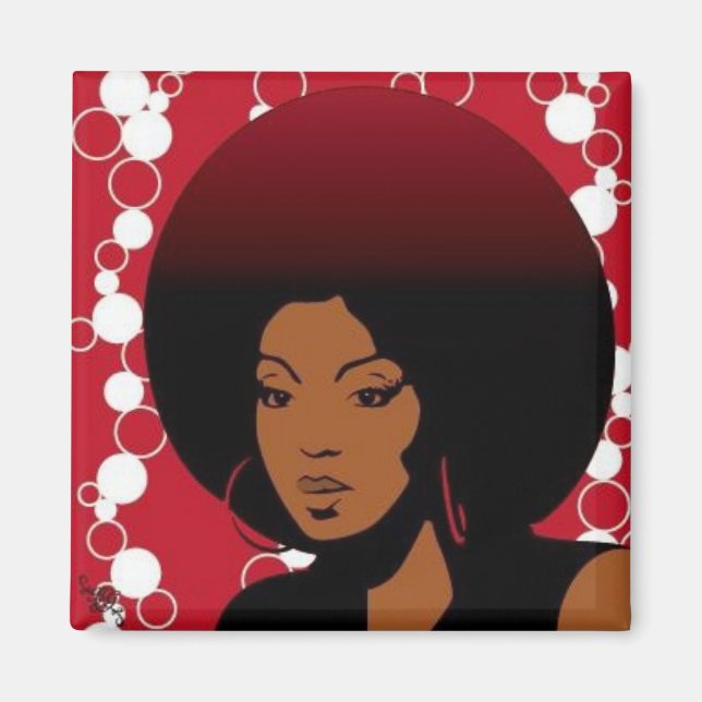 Imán Retro Afro Magnet (Frente)