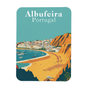 Imán Retro Albufeira Portugal Viaje Souvenir
