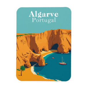 Imán Retro Algarve Portugal Travel Souvenir