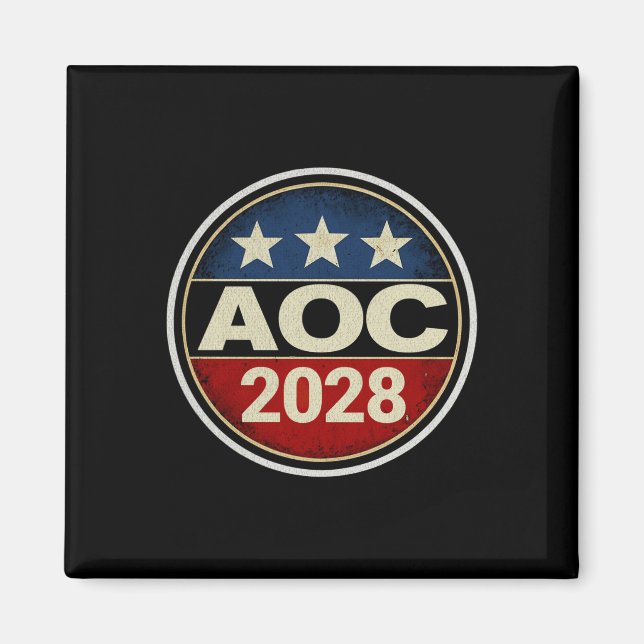 Imán Retro Aoc 2028: Protesta contra la oligarquía resi (Frente)