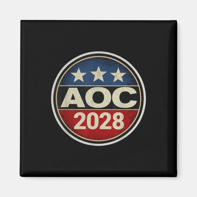 Imán Retro Aoc 2028: Protesta contra la oligarquía resi (Frente)