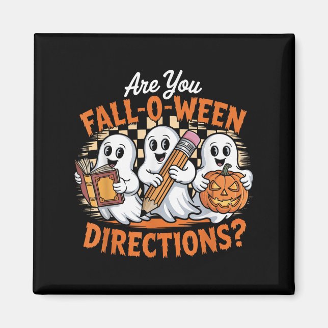 Imán Retro Are You Fall O Ween Directions Ghost Hallowe (Frente)