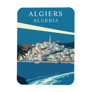 Imán Retro Argel: recuerdo de viajes de Argelia