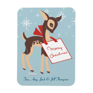 Imán Retro Baby Reindeer   Navidades personalizados fle