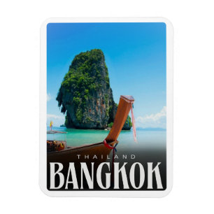 Imán Retro Bangkok horizonte urbano - regalos de viaje 