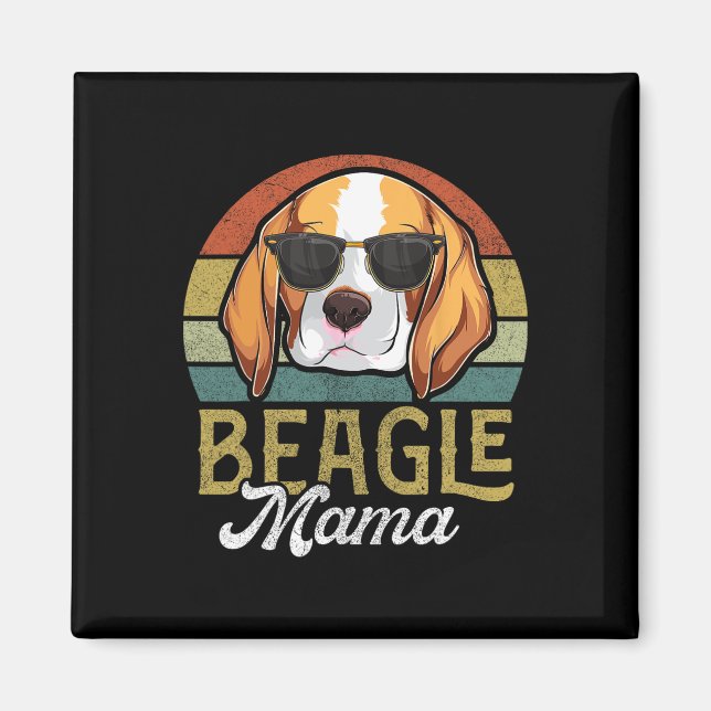 Imán Retro Beagle Mama Shirt Women (Frente)
