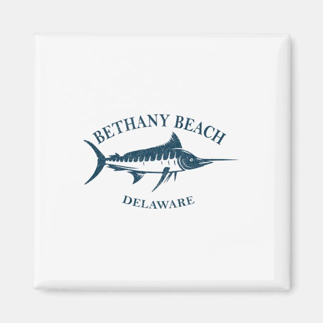 Imán Retro Bethany Beach Delaware Pesca Vintage Boati (Frente)