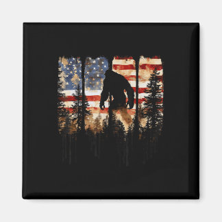 Imán Retro Bigfoot Usa Bandera Americana Día de la Inde