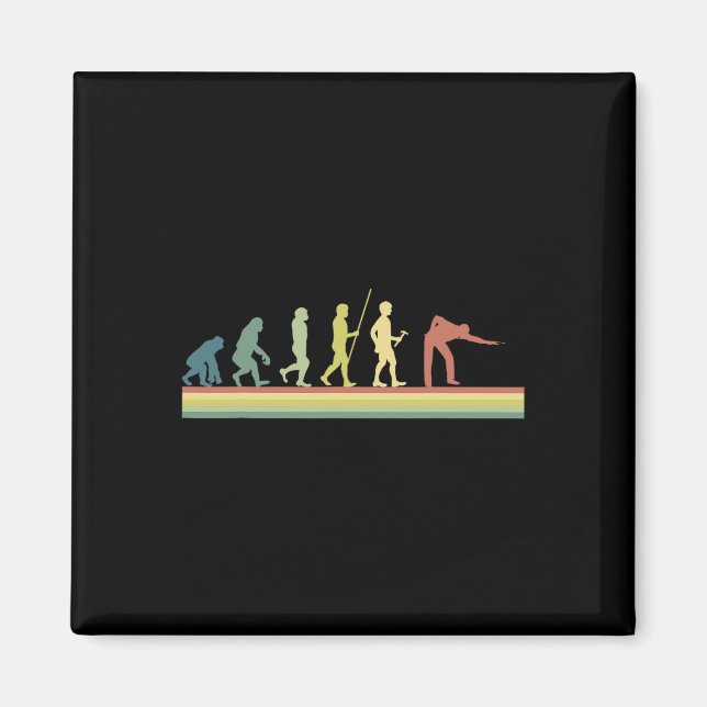Imán Retro Billiards Human Evolution Lover Gift Pool Sn (Frente)