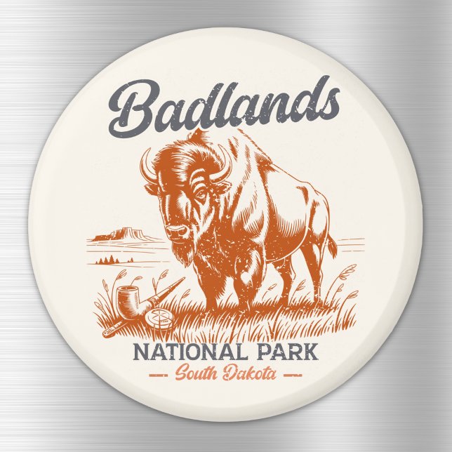 Imán Retro Bison – Badlands National Park  (Subido por el creador)