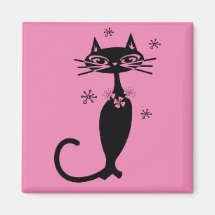 IMÁN RETRO BLACK CAT MAGNET