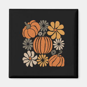 Imán Retro Boho Floral Cute Calabaza Otoño Día de Acció