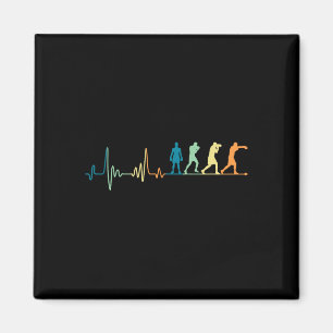 Imán Retro Boxing Heartbeat - Amante del boxeo Boxeador