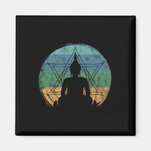 Imán Retro Buda Yoga Espiritual Meditación Zen