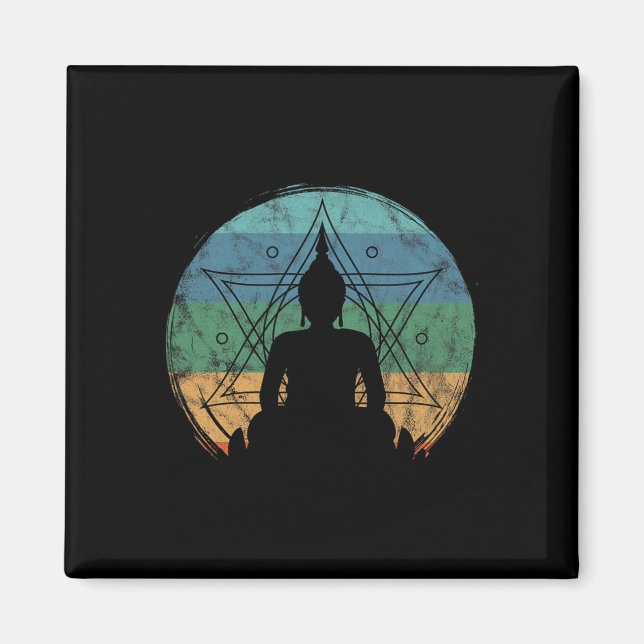 Imán Retro Buda Yoga Espiritual Meditación Zen (Frente)