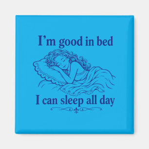 Imán Retro Bueno En La Cama Puede Dormir Día Divertido