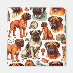 Imán Retro Bullmastiff Seamless