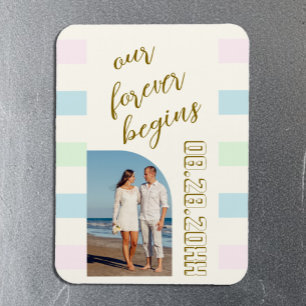 Imán Retro Cabana Stripes Boda
