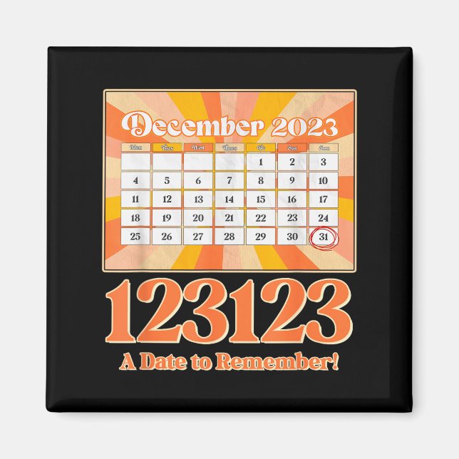 Imán Retro Calendar_ Remember New Year's Eve 2023-24  (Frente)
