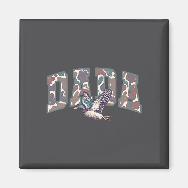 Imán Retro Camo Duck Hunting Dada 1st Birthday Family M (Frente)