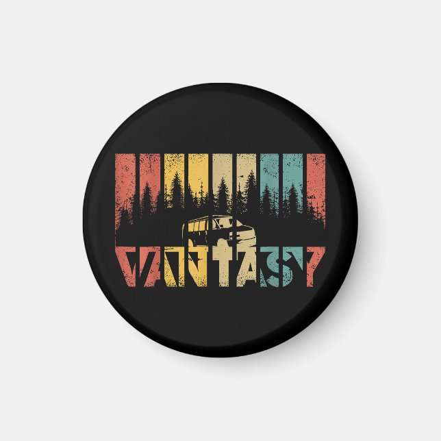 Imán Retro Camper Van Life - Vanlife de época (Frente)