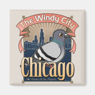 Imán Retro Chicago Pigeon