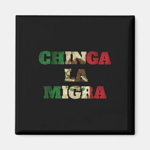 Imán Retro Chinga La Migra Bandera De México Ice Immi
