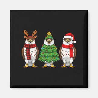 Imán Retro Christmas Hawk Santa Reindeer