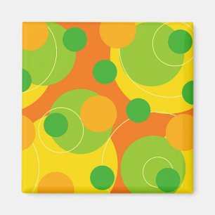 Imán Retro Citrus Dots Funky Groovy Gift Magnet