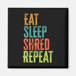 Imán Retro Comer Sleep Shred Repetir Snowboard Surfing