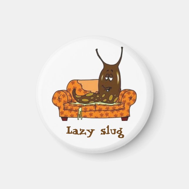 Imán Retro Comic Toon Lazy Slug (Frente)