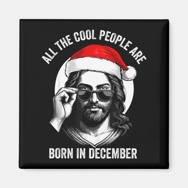 Imán Retro Cool People Are Born In December Christian C (Frente)
