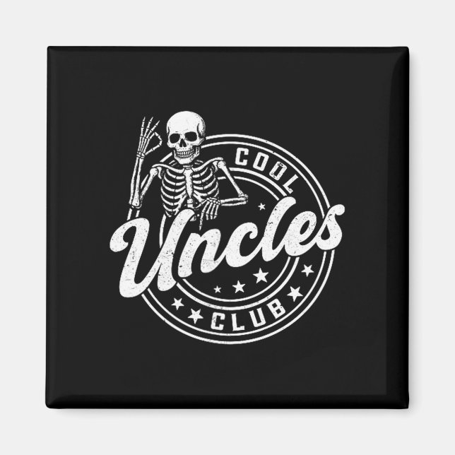 Imán Retro Cool Uncles Club Funny New Uncle Men Skeleto (Frente)