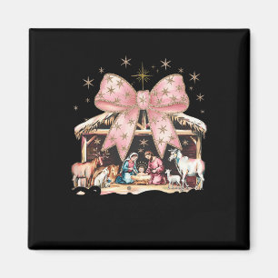 Imán Retro Coquette Bow Navidades Cristianos